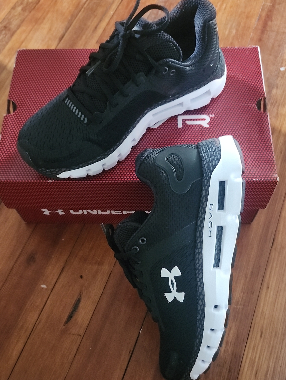 Under Armour Women's Black Athletic Shoes with White Sole